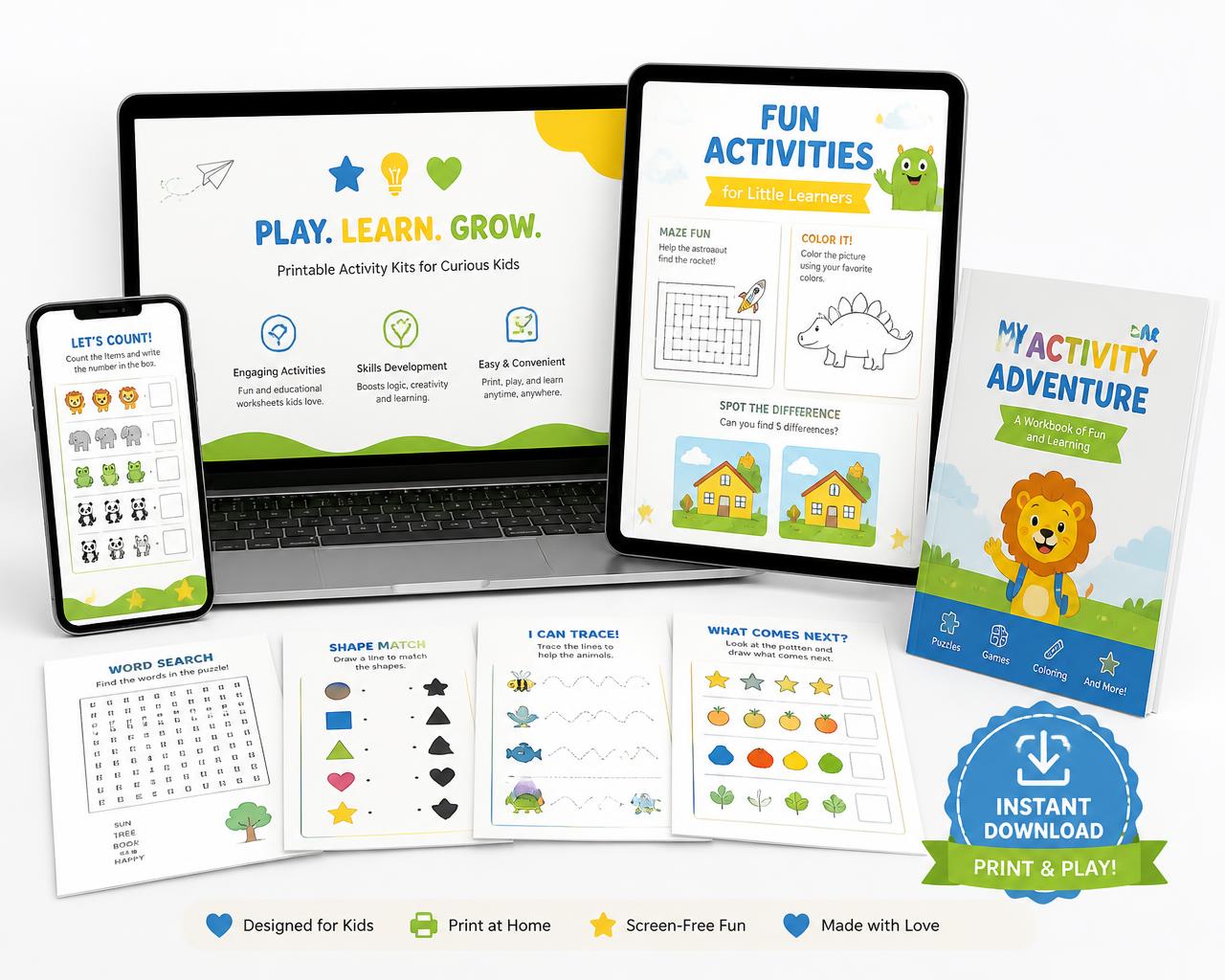 Composição de materiais e atividades digitais Pipokando Kids